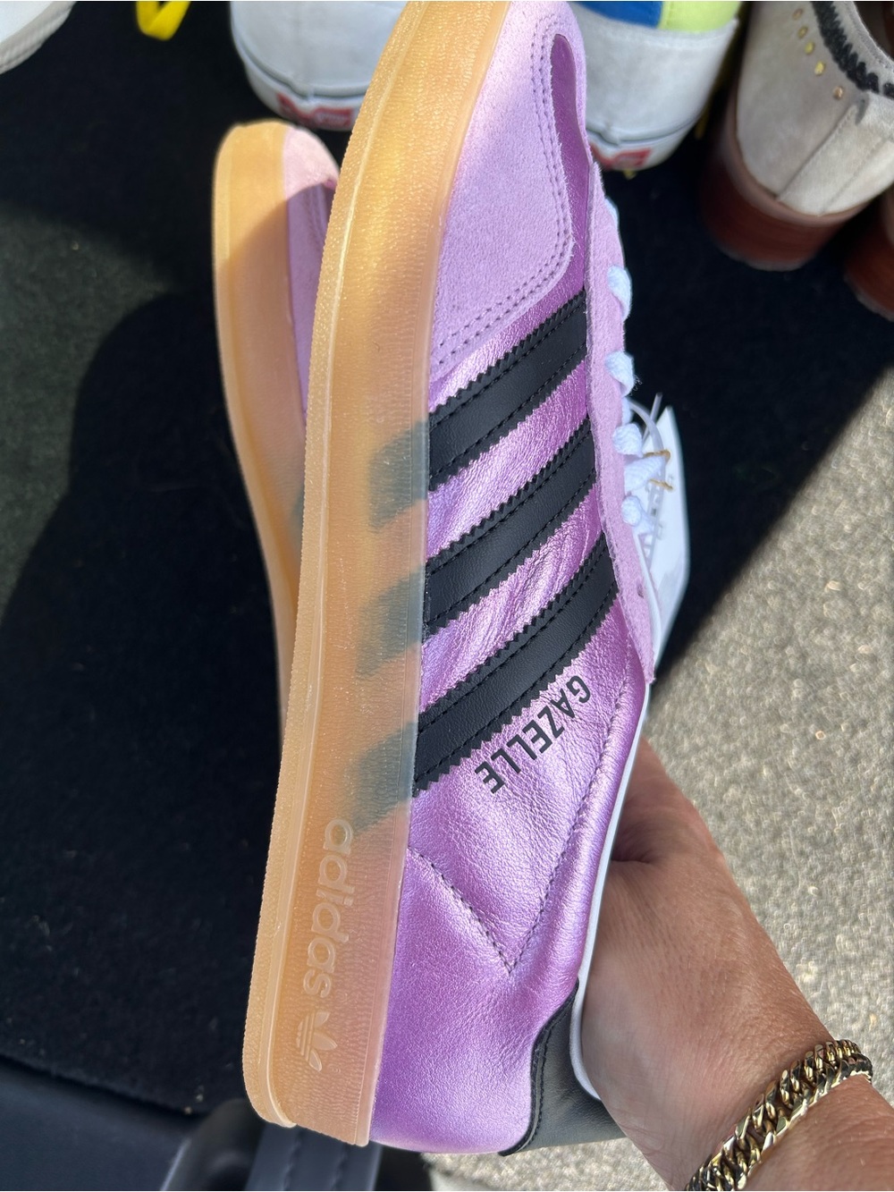 adidas Women's purple Gazelle-Inspired Casual Sneakers - Picture 2 of 4